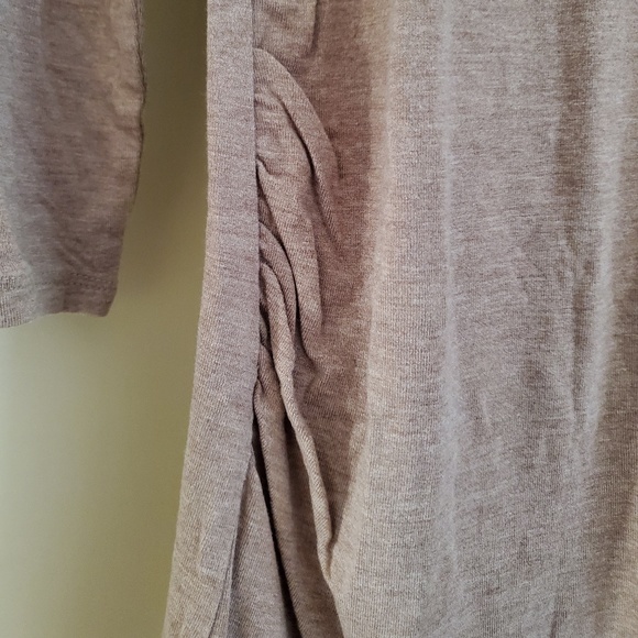 Heather Brown Keyhole Turtleneck Top with ¾ Sleeves Sz L - Picture 3 of 9